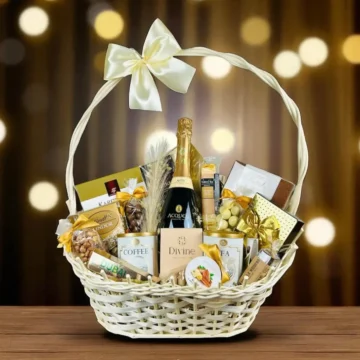 Kosz upominkowy Złota Elegancja