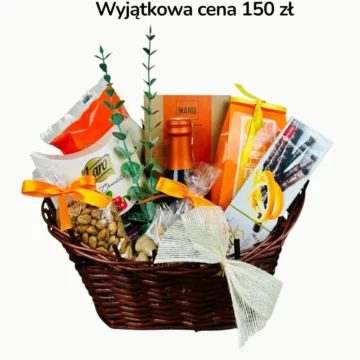 Kosz prezentowy pomarańczowa rozkosz.